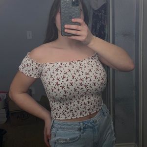 Garage stretchy floral top